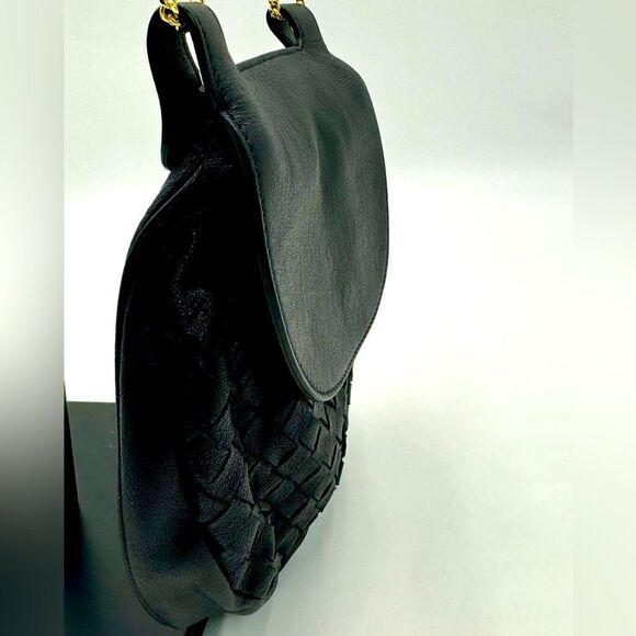 Auth Bottega Veneta Mini Black Leather belt bag Intreciatto add on strap - Picture 2 of 16